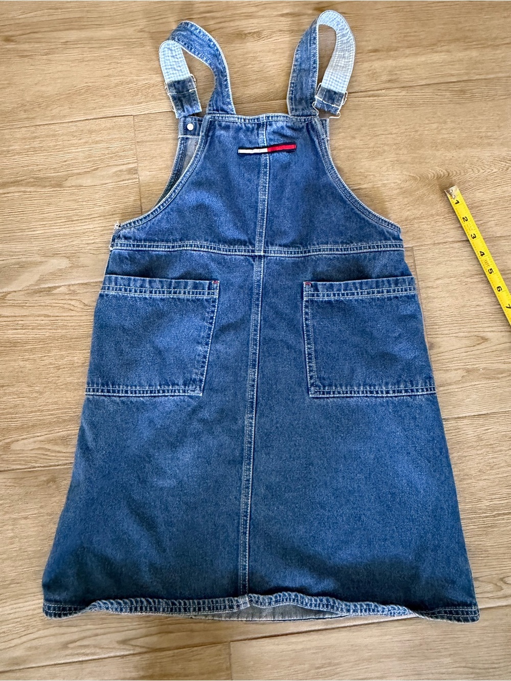 Girls Vintage Y2K Tommy Hilfiger Indigo Denim Pinafore Dress - Picture 4 of 5